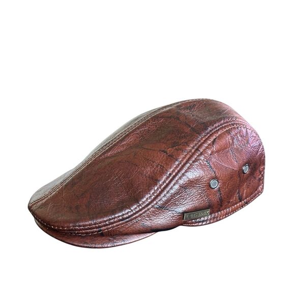 Lethmik Genuine Leather Newsboy Cap Hat Size XL - Picture 1 of 12